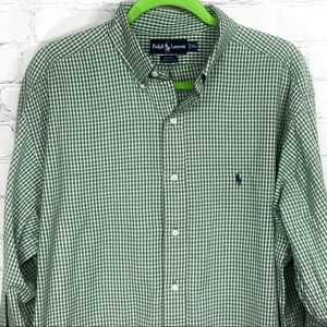 Ralph Lauren Blaire green white checked shirt